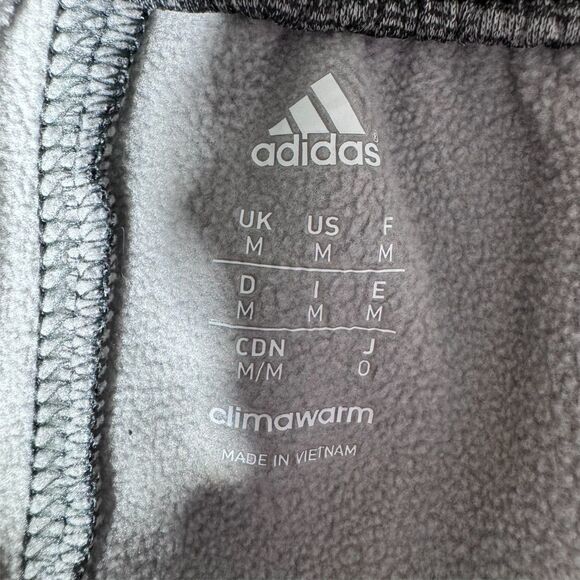 Adidas Sweatpants Mens Medium Climawarm Gray Athletic Logo Streetwear Fleece - Picture 3 of 14